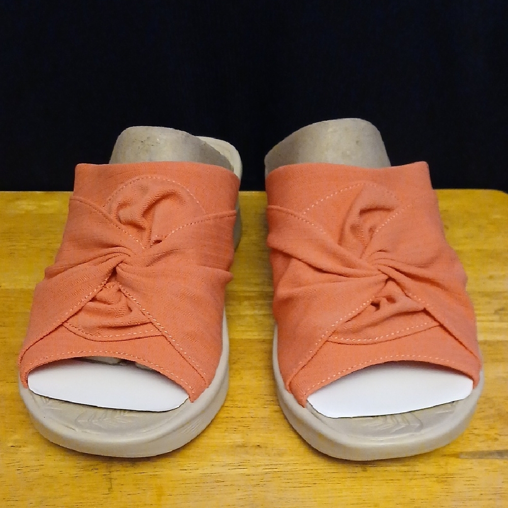 Coral Knotted Slide Sandals